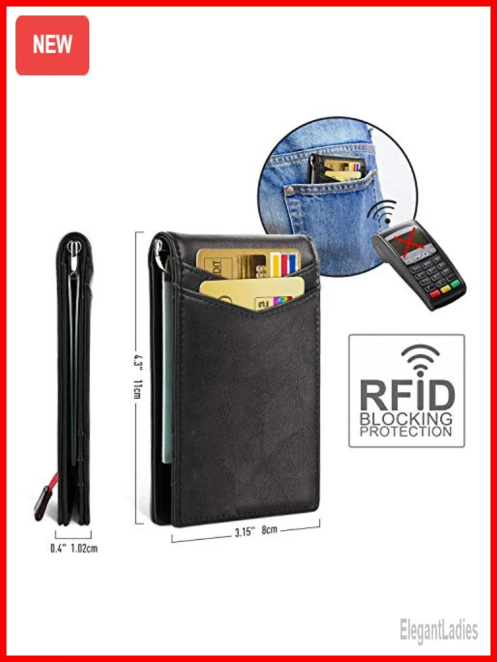 PU Leather Bi-fold RFID Wallet with Car Logo